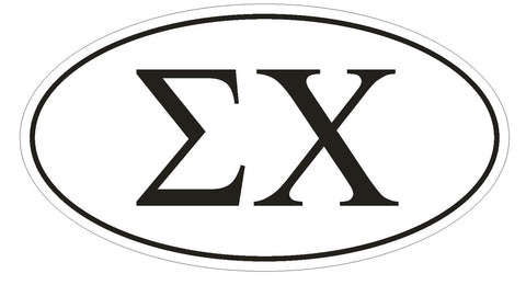 Sigma Chi Fraternity EURO OVAL Bumper Sticker or Helmet Sticker D568 - Winter Park Products