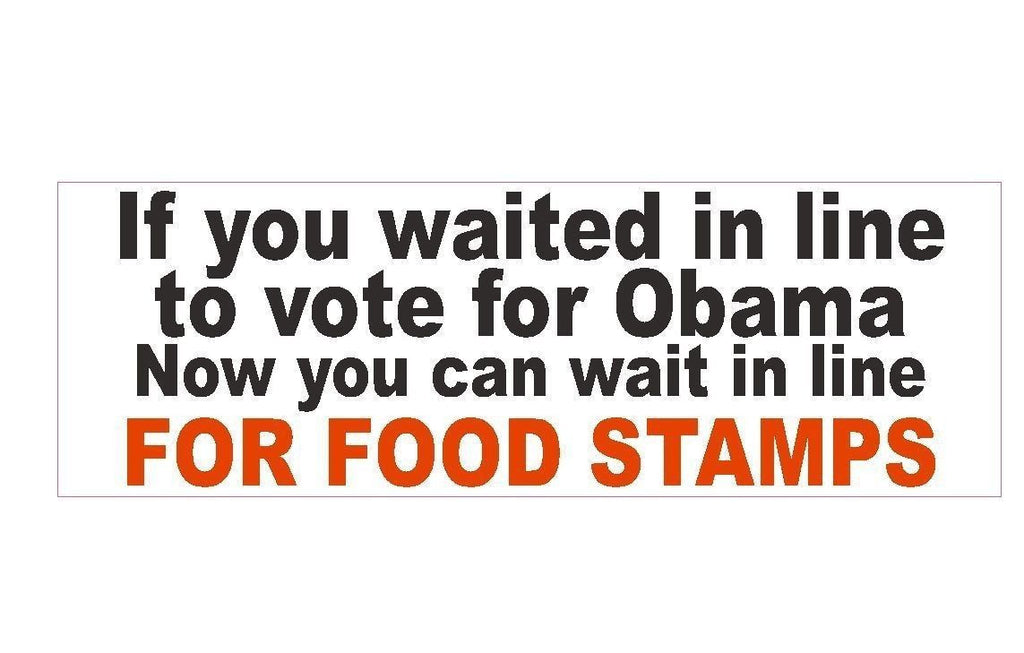 Anti Obama Food Stamps Political Bumper Sticker or Helmet Sticker D174 - Winter Park Products