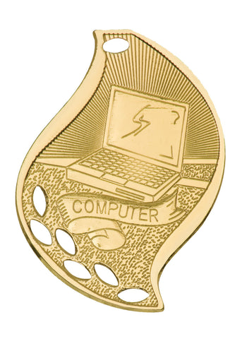 Computer Medal Award Trophy With Free Lanyard FM204 - Winter Park Products