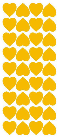 Golden Yellow 1" Heart Stickers BRIDAL SHOWER Wedding Envelope Seals School arts & Crafts - Winter Park Products