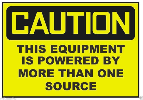 Caution Electrical Power Source OSHA Safety Sign Sticker D208 - Winter Park Products
