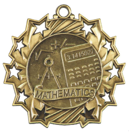 Mathematics Math Medals Award Trophy  W/Free Lanyard FREE SHIPPING TS507 - Winter Park Products