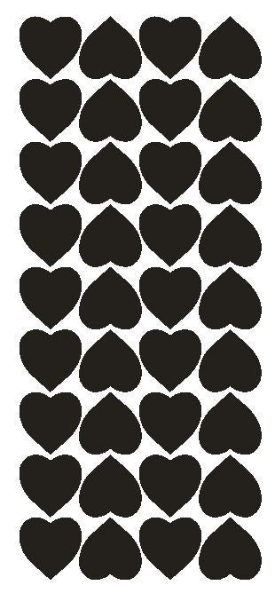 Black 1" Heart Stickers BRIDAL SHOWER Wedding Envelope Seals School arts & Crafts - Winter Park Products