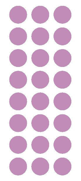1" Lilac Round Vinyl Color Code Inventory Label Dot Stickers - Winter Park Products
