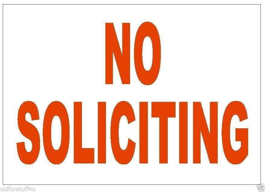 No Soliciting Sticker Stop Salespeople Safety Business Sign Decal Label D236 - Winter Park Products
