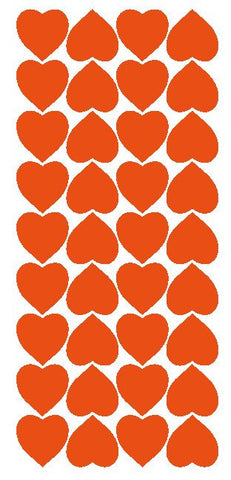 Orange 1" Heart Stickers BRIDAL SHOWER Wedding Envelope Seals School arts & Crafts - Winter Park Products