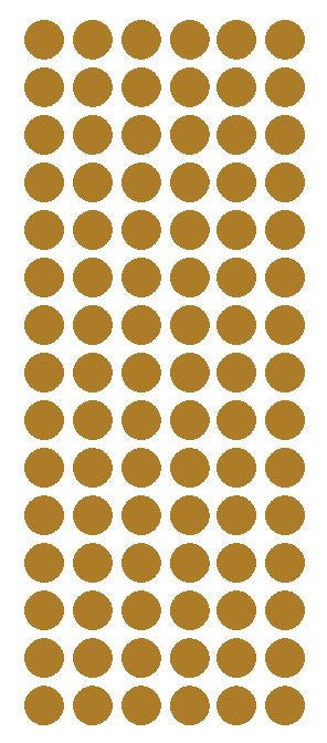 1/2" GOLD Round Vinyl Color Coded Inventory Label Dots Stickers - Winter Park Products