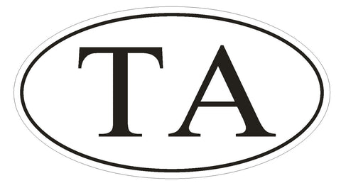 Tau Alpha Fraternity EURO OVAL Bumper Sticker or Helmet Sticker D597 - Winter Park Products