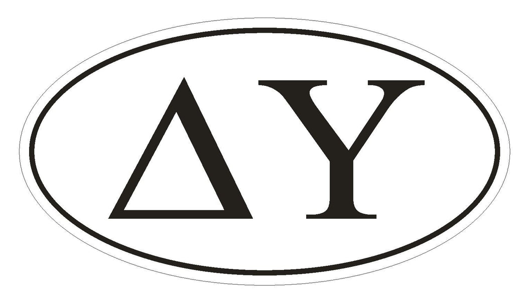 Delta Upsilon Fraternity EURO OVAL Bumper Sticker or Helmet Sticker D593 - Winter Park Products