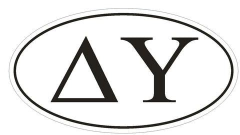 Delta Upsilon Fraternity EURO OVAL Bumper Sticker or Helmet Sticker D593 - Winter Park Products