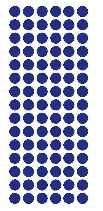 1/2" DARK BLUE Round Vinyl Color Coded Inventory Label Dots Stickers - Winter Park Products