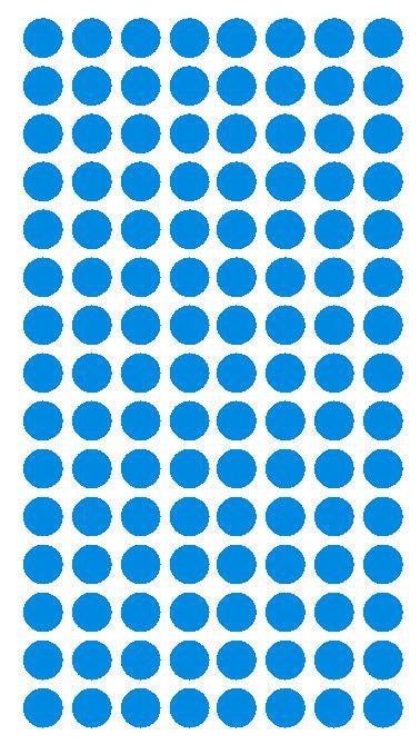 1/4" MEDIUM BLUE Round Color Coding Inventory Label Dots Stickers - Winter Park Products