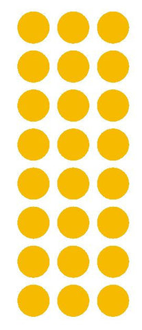 1" Golden Yellow Round Vinyl Color Code Inventory Label Dot Stickers - Winter Park Products