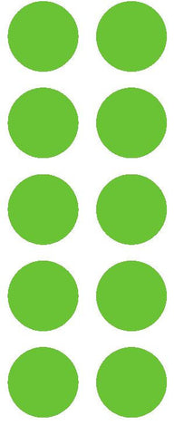 1-1/2" Lime Green Round Color Coded Inventory Label Dots Stickers - Winter Park Products