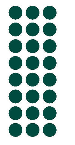 1" Dark Green Round Vinyl Color Code Inventory Label Dot Stickers - Winter Park Products