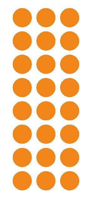 1" Light Orange Round Vinyl Color Code Inventory Label Dot Stickers - Winter Park Products