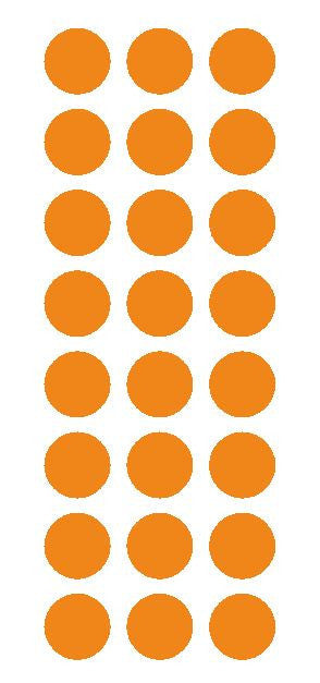 1" Light Orange Round Vinyl Color Code Inventory Label Dot Stickers - Winter Park Products
