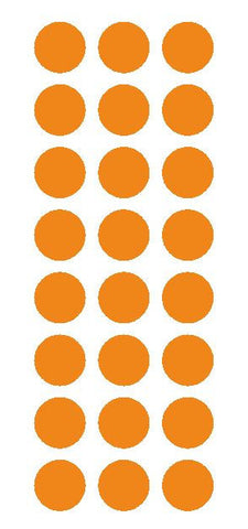 1" Light Orange Round Vinyl Color Code Inventory Label Dot Stickers - Winter Park Products