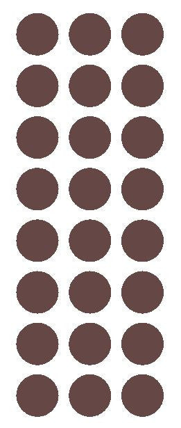 1" Brown Round Vinyl Color Code Inventory Label Dot Stickers - Winter Park Products