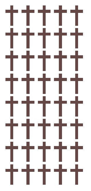1" Brown Cross Stickers Envelope Seals Religious Church School arts Crafts - Winter Park Products