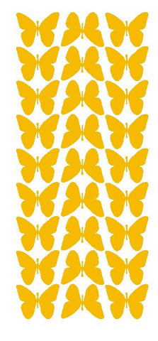 Golden Yellow 1" Butterfly Stickers BRIDAL SHOWER Wedding Envelope Seals School arts & Crafts - Winter Park Products
