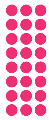 1" Hot Pink Round Vinyl Color Code Inventory Label Dot Stickers - Winter Park Products