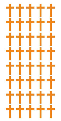 1" Lt Orange Cross Stickers Envelope Seals Religious Church School arts Crafts - Winter Park Products