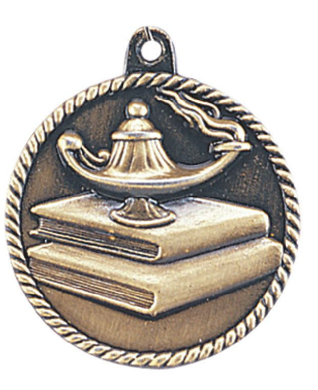 Lamp of Knowledge Medal Award Trophy With Free Lanyard HR740 - Winter Park Products