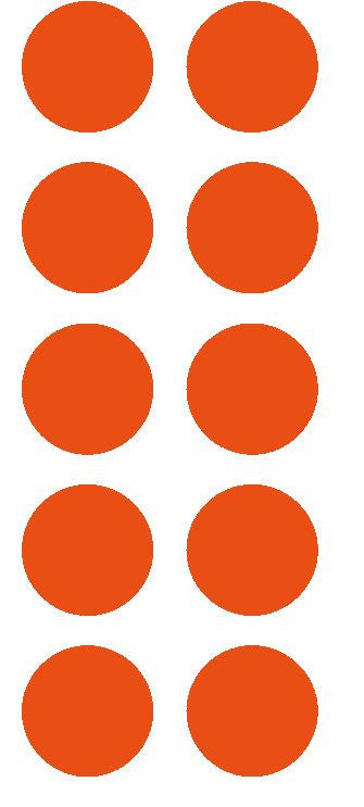 1-1/2" Orange Round Color Coded Inventory Label Dots Stickers - Winter Park Products