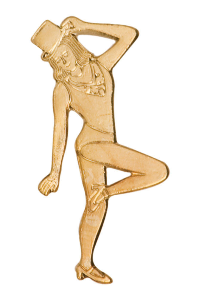 Gold Finish Metal Dancer JAZZ Pin TIE TACK School Varsity Chenille Insignia - Winter Park Products
