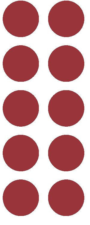 1-1/2" Burgundy Round Color Coded Inventory Label Dots Stickers - Winter Park Products