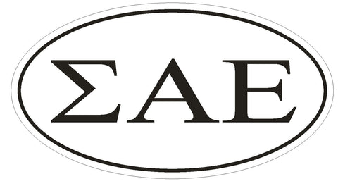 Sigma Alpha Epsilon Fraternity EURO OVAL Bumper Sticker or Helmet Sticker D578 - Winter Park Products