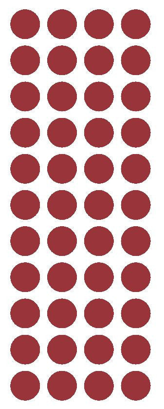 3/4" Burgundy Round Color Code Inventory Label Dot Stickers - Winter Park Products