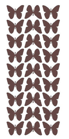 Brown 1" Butterfly Stickers BRIDAL SHOWER Wedding Envelope Seals School arts & Crafts - Winter Park Products
