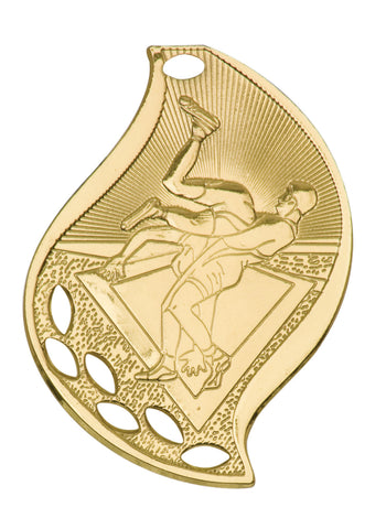 Wrestling Medal Award Trophy With Free Lanyard FM117 - Winter Park Products