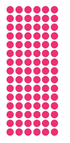 1/2" HOT PINK Round Vinyl Color Coded Inventory Label Dots Stickers - Winter Park Products