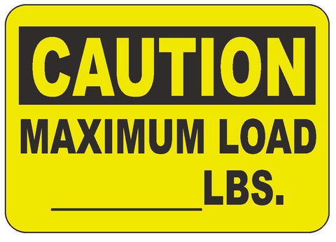 Caution Maximum Load Sticker Weight Work Safety Business Sign Decal Label D245 - Winter Park Products