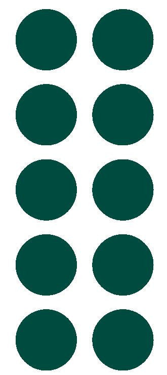2" Dk Green Round Color Coded Inventory Label Dots Stickers - Winter Park Products