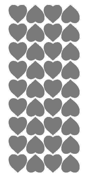Dark Grey Gray 1" Heart Stickers BRIDAL SHOWER Wedding Envelope Seals School arts Crafts - Winter Park Products