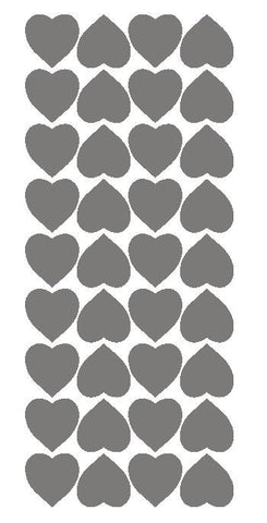 Dark Grey Gray 1" Heart Stickers BRIDAL SHOWER Wedding Envelope Seals School arts Crafts - Winter Park Products