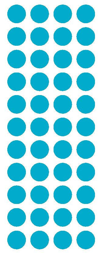 3/4" Light Blue Round Color Code Inventory Label Dot Stickers - Winter Park Products