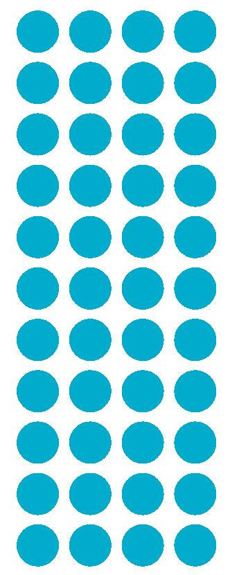 3/4" Light Blue Round Color Code Inventory Label Dot Stickers - Winter Park Products