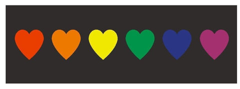 Rainbow Hearts Gay Rights Equality Bumper Sticker or Helmet Sticker D391 - Winter Park Products