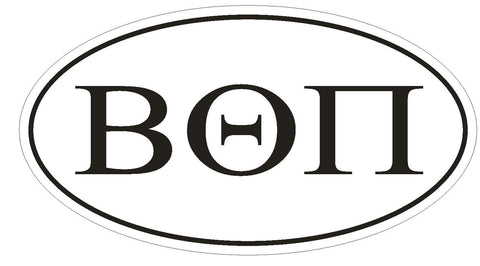 Beta Theta Pi Fraternity EURO OVAL Bumper Sticker or Helmet Sticker D577 - Winter Park Products