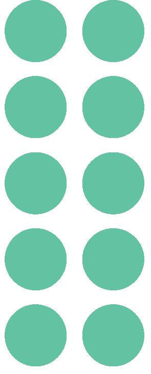 1-1/2" Mint Green Round Color Coded Inventory Label Dots Stickers - Winter Park Products