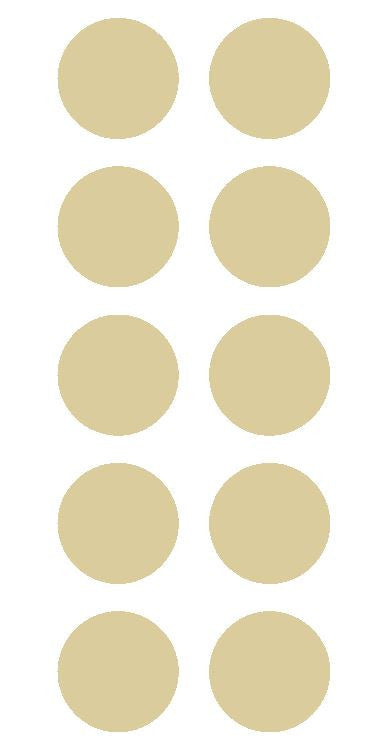 2" Beige Tan Round Color Coded Inventory Label Dots Stickers - Winter Park Products