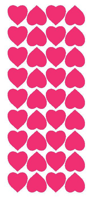 Hot Pink 1" Heart Stickers BRIDAL SHOWER Wedding Envelope Seals School arts & Crafts - Winter Park Products