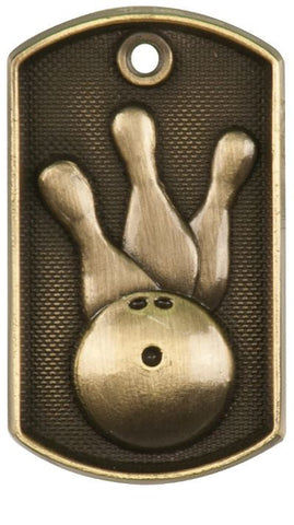 Bowling Dog Tag Award Trophy Team Sport W/FREE Bead Chain FREE SHIPPING DT203 - Winter Park Products