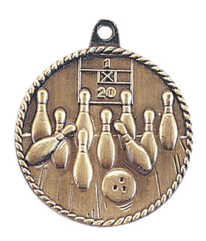 Bowling Medal Award Trophy With Free Lanyard HR715 - Winter Park Products