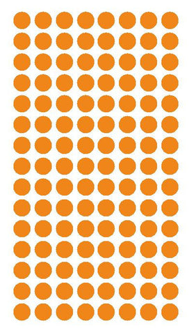 1/4" LIGHT ORANGE Round Color Coding Inventory Label Dots Stickers - Winter Park Products